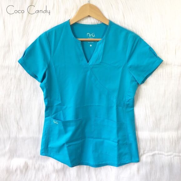 🔃NRG By Barco Blue Scrub Top - Picture 2 of 5